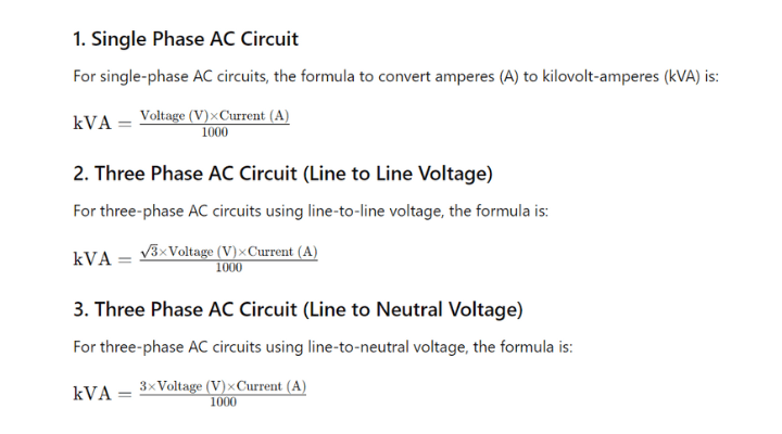 Amps (A) to Kilovolt-Amperes (kVA) Calculator | Electrician Philippines