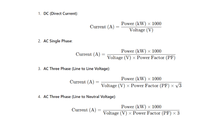 Kilowatts (kW) to Amperes (A) Calculator | Electrician Philippines