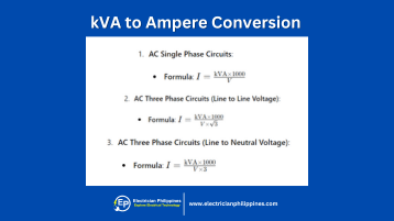 Kilovolt-Amperes (kVA) To Ampere (A) Calculator | Electrician Philippines