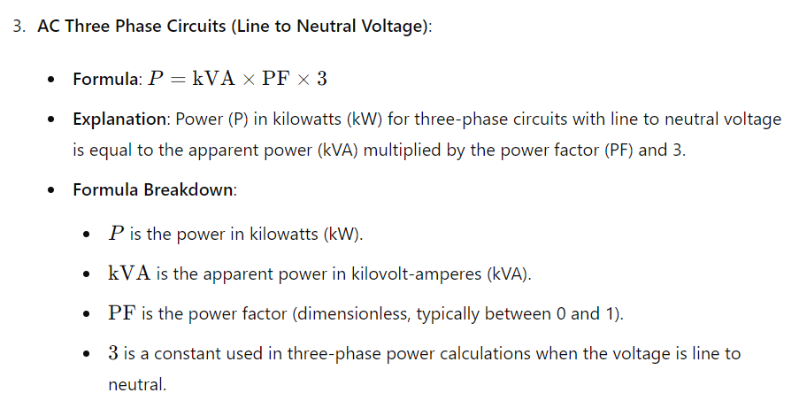 Kilovolt-Ampere (kVA) to Kilowatts (kW) Calculator | Electrician ...