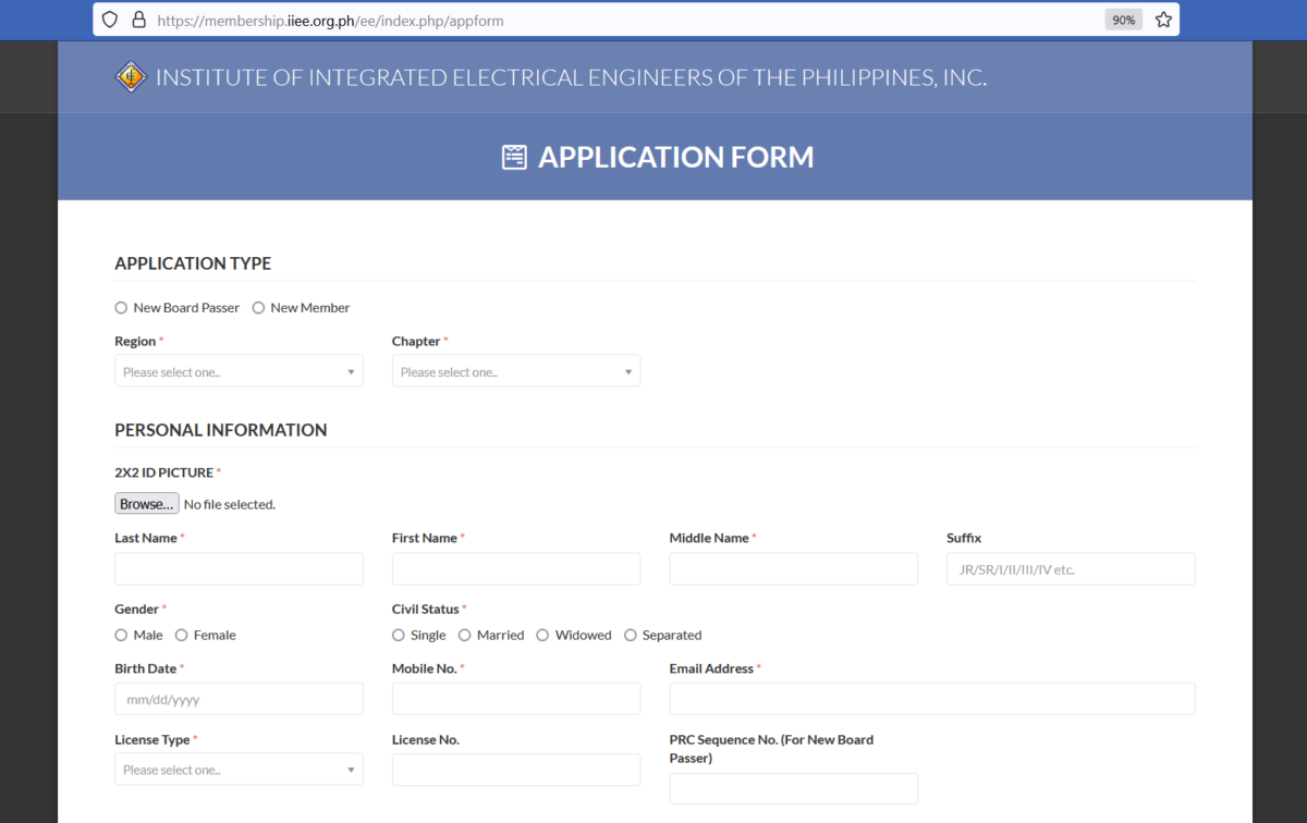 IIEE New Membership Registration
